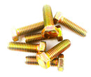 3/8 x 1 1/4 Unc Set Screws Fully Threaded Bolts Yellow Zinc Plated Pack of 10