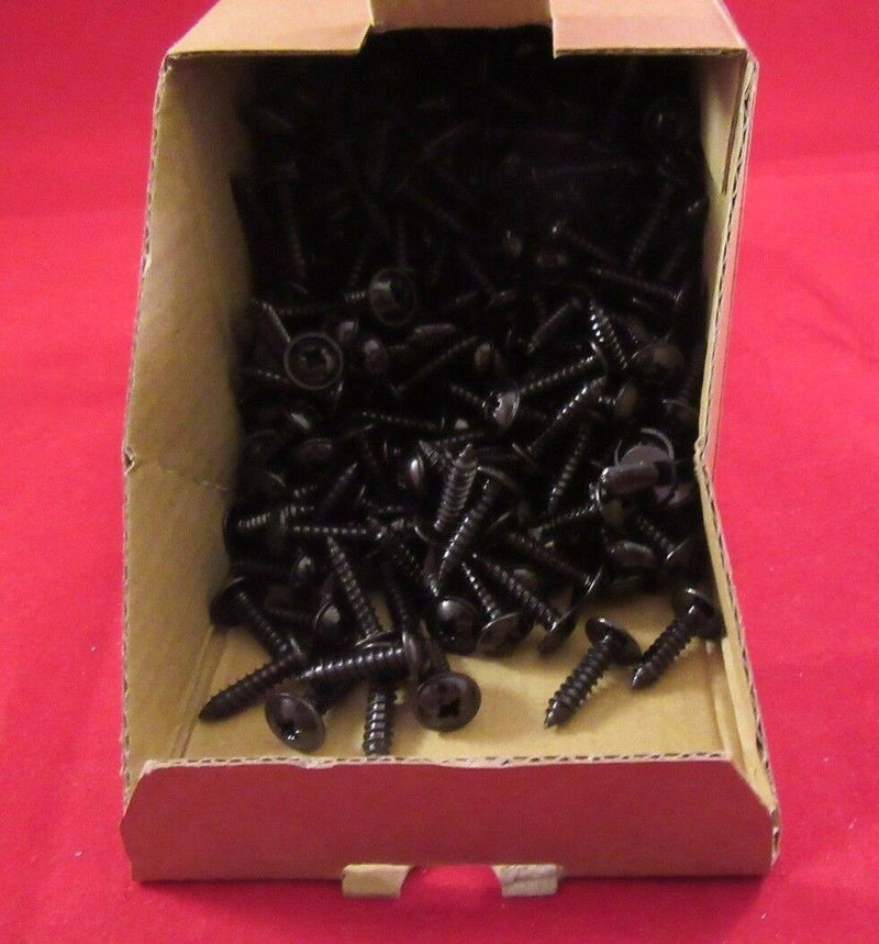 Pack Of 100, 4.8x19mm Black Flanged Head Self Tappers, Mudflap Screws BLACK ZINC