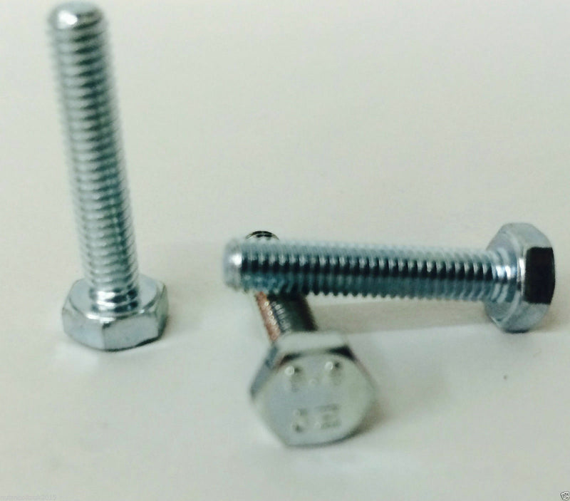 M4 M5 M6 M7 M8 Hex Head Setscrew - Hexagon Bolts BZP Zinc Plated Various Lengths