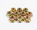 Metric Fine M10 x 1.25 Zinc Hexagon All Metal Manifold Flange Tri Lock Nuts 10.9