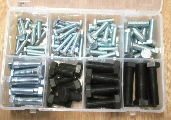90 pieces UNF Fully Threaded Bolt Assortment Kit Box Bright Zinc and Self Colour