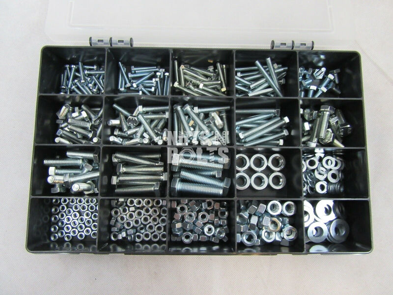 Grade 8.8 Assorted Box kit M4,M5 M6 M8 M10 Nuts And Bolts Setscrews Bright Zinc