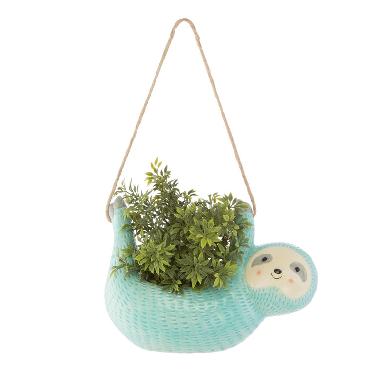 Sass & Belle Seymour Sloth Hanging Planter With String For Hanging