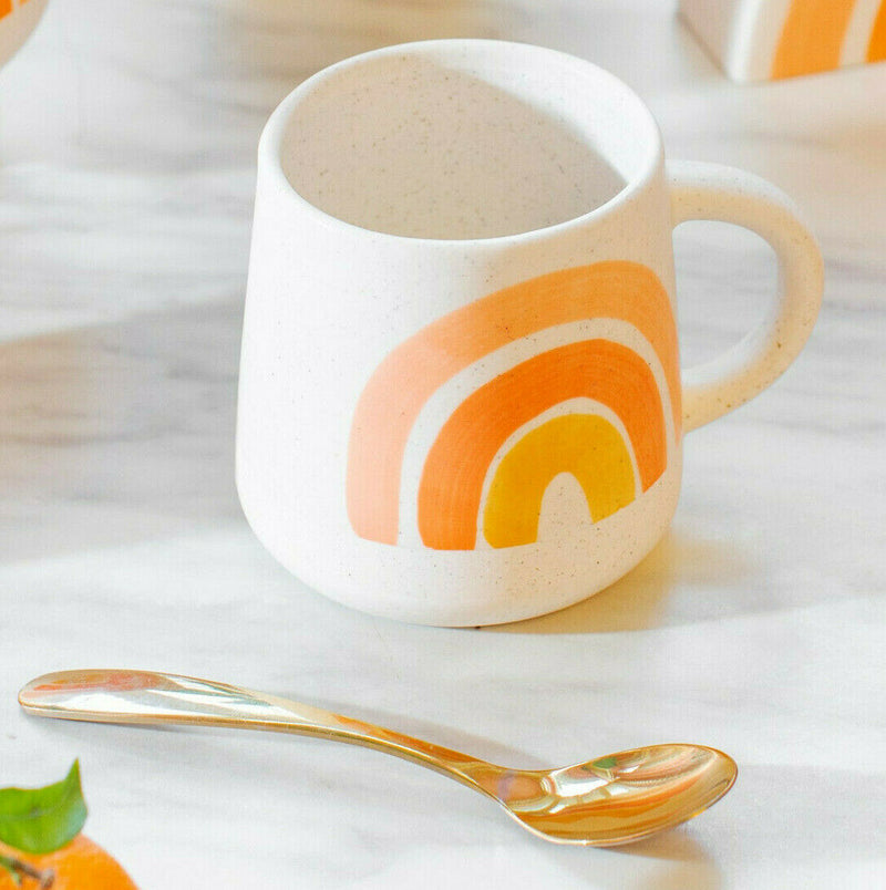 Sass & Belle Stoneware Rainbow Mug Cup Coffee Tea KItchen Hand painted Drink