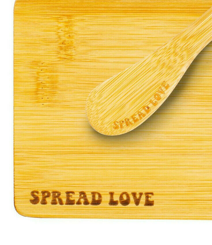 Sass & Belle Spread Love Bamboo Butter Board And Knife Child Planet Friendly