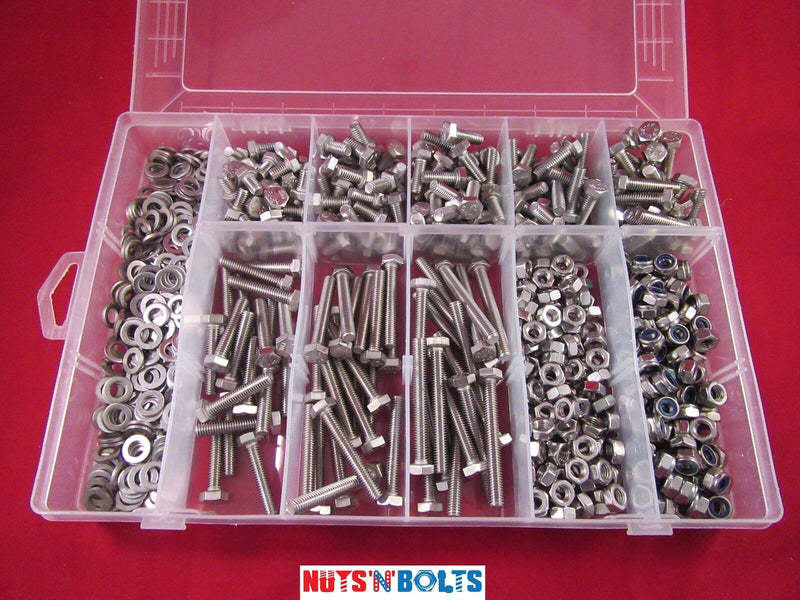 M6 Stainless Assortment of Nuts And Bolts Setscrews and washers Assorted Box kit