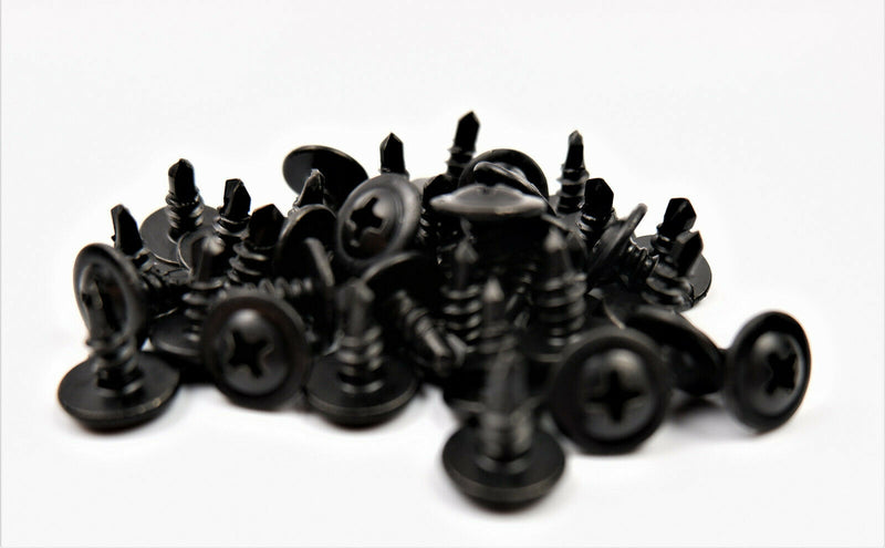 BLACK SELF DRILLING CAR INTERIOR PANEL SCREWS - SELF TAPPING ZINC