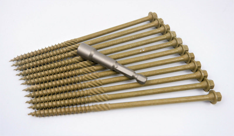 HEX HEAD LANDSCAPE SCREWS SLEEPER DECKING FIXING TIMBERFIX TIMBERLOK IN-DEX TYPE