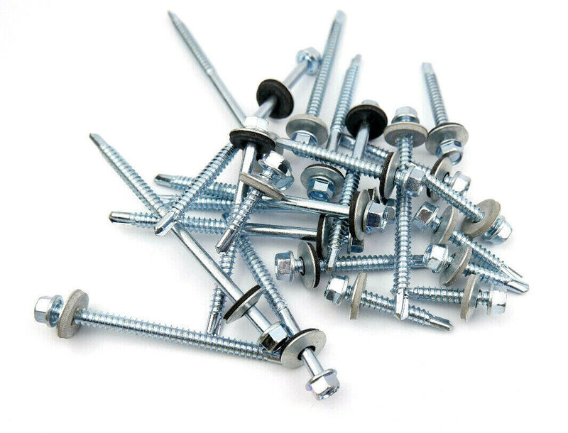 TEK SELF DRILLING SCREWS WITH SEALING WASHERS ZINC PLATED FOR METAL ROOFING CR3