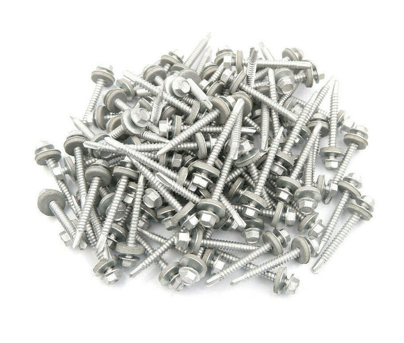 (Pack OF 100) 5.5 x 51mm Tech Screws for roofing & cladding self drill tek screw