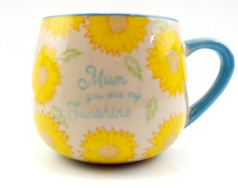 Mum Mummy Mam Day Sunflower You Are My Sunshine Bright Blue Mug Cup Tea Coffee