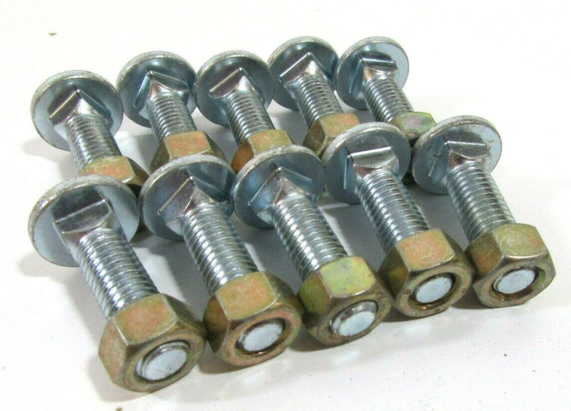 1/2 UNC x 1 1/2 Cup Square Bolts Bright Zinc with Hex Nuts Old type Pack of 10