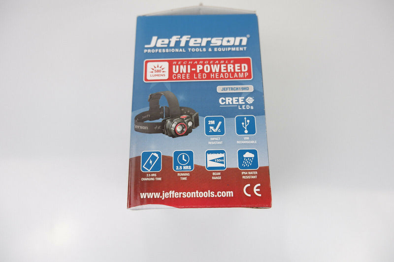 JEFFERSON 580 LUMENS RECHARGEABLE UNI-POWERED CREE LED HEADLAMP - CREE LED USB