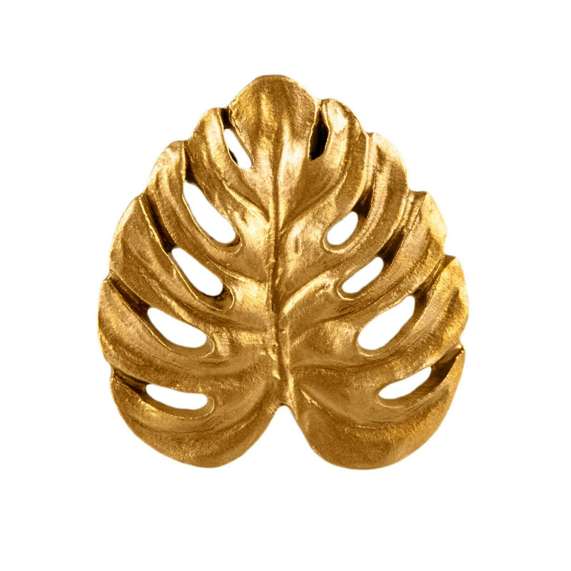 1 Vintage sass and Belle Gold Cheese Plant Leaf Drawer Knob Furniture Drawers