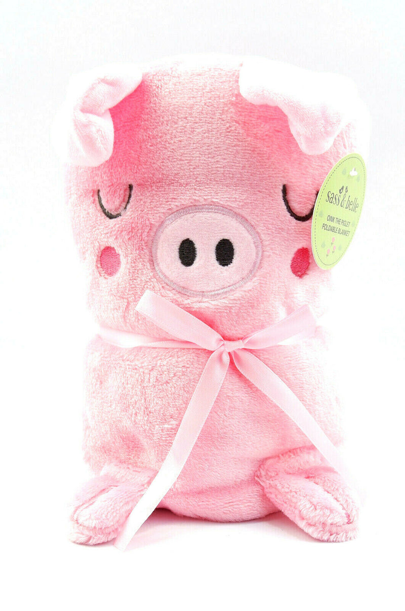 Oink The Piglet Pig Farm Baby Blanket Soft & Cute Cuddly Nursery Bed Gift