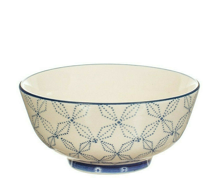 Set of 4 Sass & Belle Assorted Sashiko Pattern Bowls Dining Cereal Food Kitchen