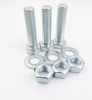 grade 8.8 M12 x 50 sets setscrews fully threaded bolts zinc plated Pack of 12