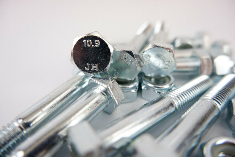 PTO SAFETY SHEAR BOLTS HIGH TENSILE 8.8 10.9 GRADE WITH NYLOC NUTS M6 M8 M10 M12