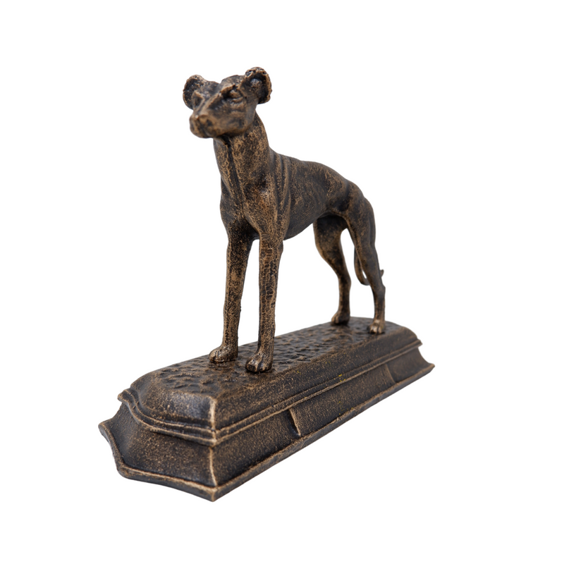 Cast Iron Greyhound Whippet Dog Statue Figure Trophy Fireplace Shelf Ornament