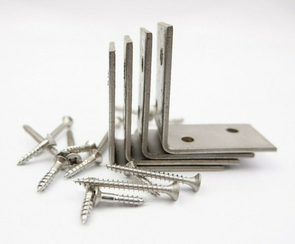 Taurus Stainless Steel Decking Handrail Bracket 50 x 50 x28mm + 16 Screws Kit