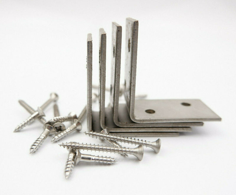 Taurus Stainless Steel Decking Handrail Bracket 50 x 50 x28mm + 16 Screws Kit