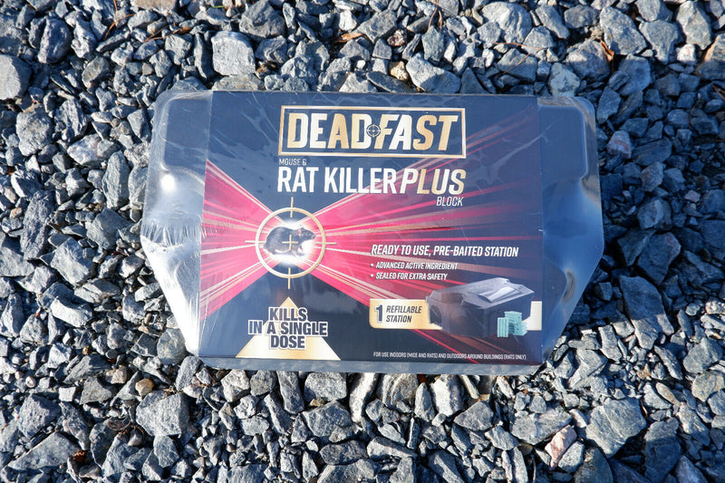 Deadfast Mouse Rat Killer Plus Poison, Paste Bait Blocks Pre Baited Station Trap