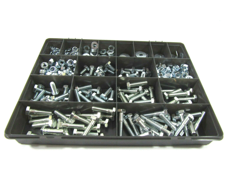 M10 grade 8.8 Nuts and Bolts and Penny Washer Assortment Box Kit Set Spring Wash