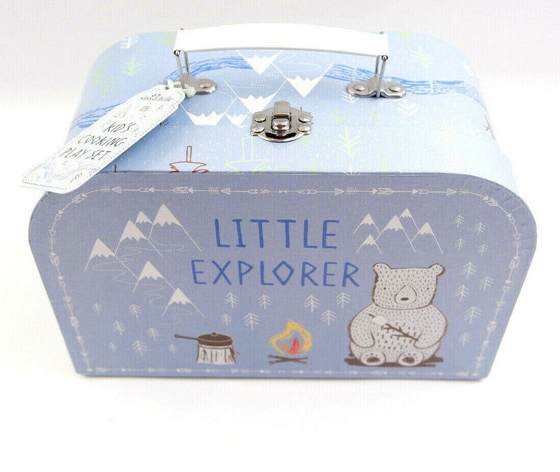 Sass and Belle Children Toy TeaSet Cooking set Kitchen Suitcase Metal Tin