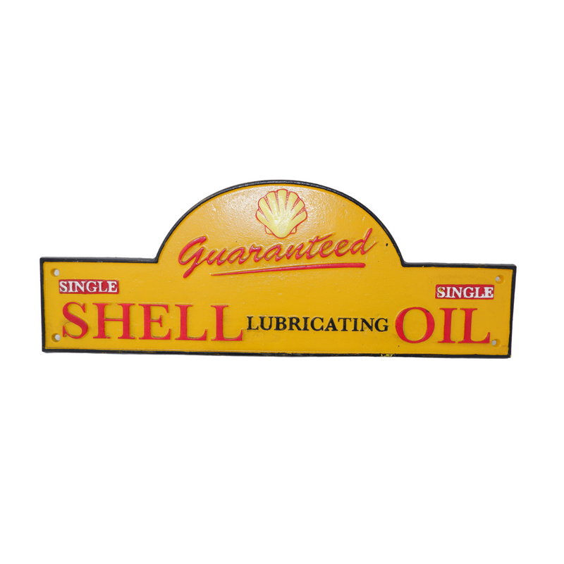 Cast Iron Large Domed Shell Oil Sign Advertising Garage Sign Wall Gate Shop