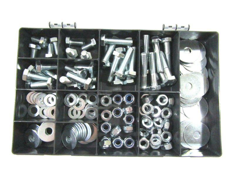 Grade 8.8 Assorted Box kit M10 Nuts And Bolts Setscrews Bright Zinc 150 Pieces