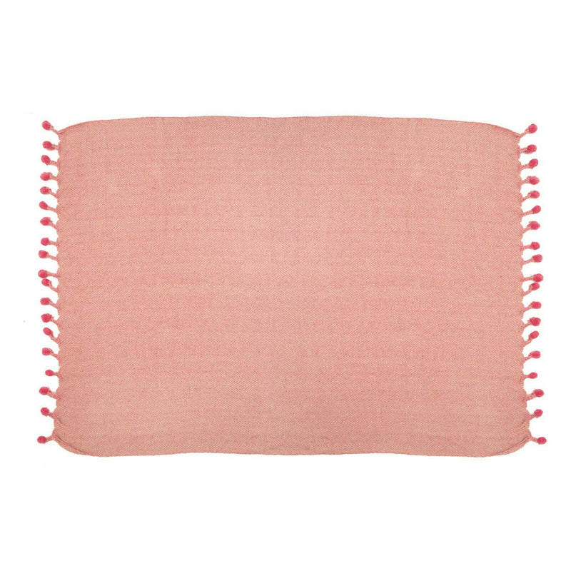 Sass & Belle Nevada Pink Herringbone Blanket Throw Bedspread Sofa Chair Home Decor