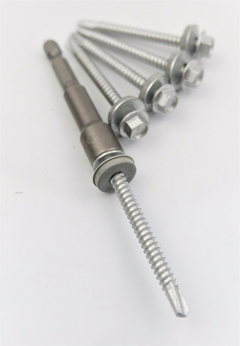 (Pack OF 400) 5.5 x 57mm Tech Screws for roofing & cladding self drill tek screw