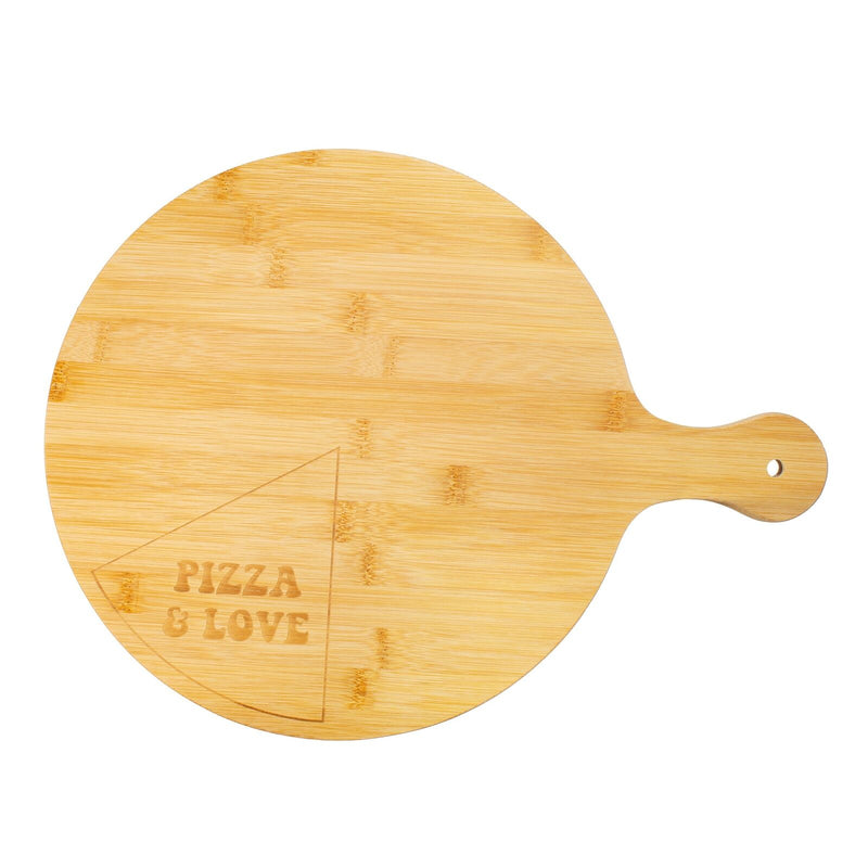 Sass & Belle Bamboo Circular Pizza Serving Board Wooden With Hole For Hanging