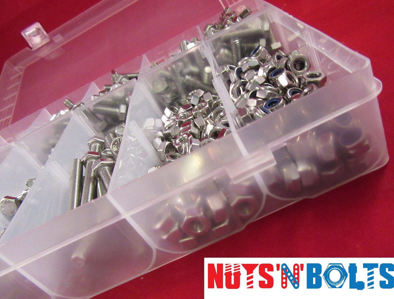 M6 Stainless Assortment of Nuts And Bolts Setscrews and washers Assorted Box kit