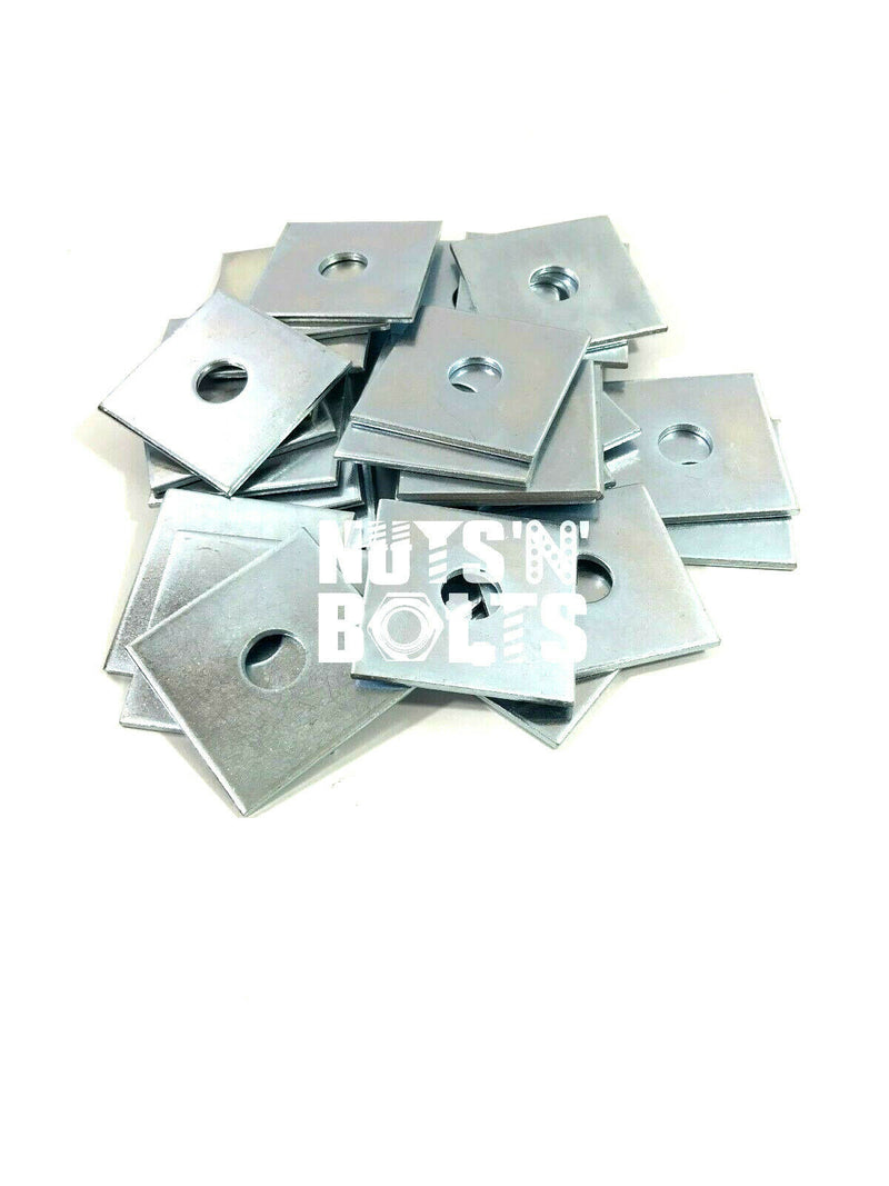 M16 x 50mm x 50mm x 3mm THICK SQUARE PLATE WASHERS ZINC PLATED 16mm x 50 x 50 x3