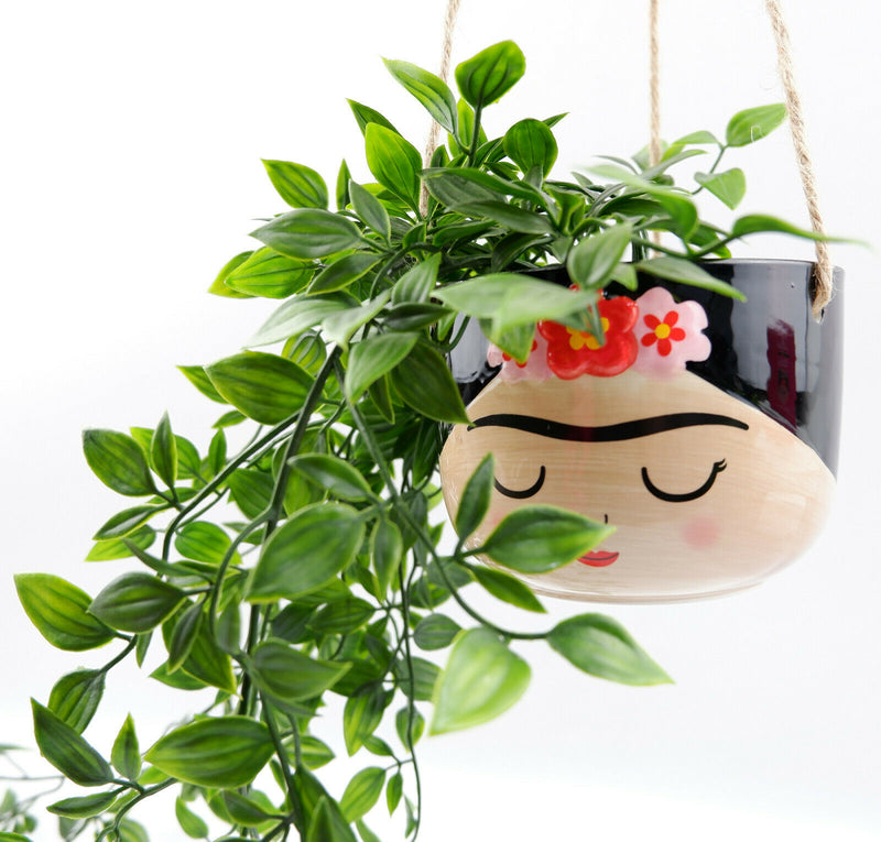 Sass & Belle Frida Kahlo Boho Fiesta Hanging Planter Plant Flower Pot Holder