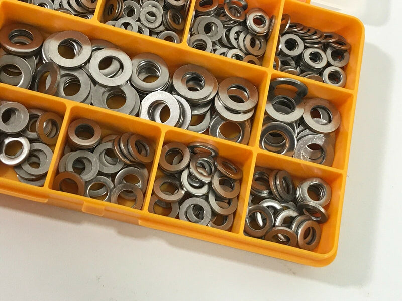 460 ASSORTED PIECE A2 STAINLESS STEEL M3 M4 M5 M6 M8 FLAT FORM A WASHERS KIT