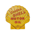 Cast Iron Golden Shell Motor Oil Wall Plaque Sign Shell shape Gasoline Garage