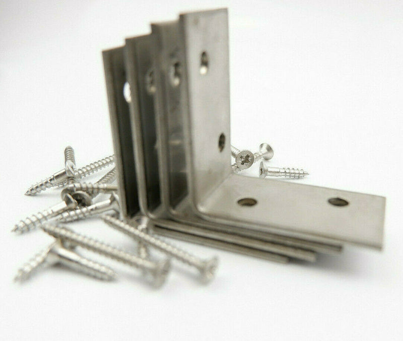 Taurus Stainless Steel Decking Handrail Bracket 50 x 50 x28mm + 16 Screws Kit