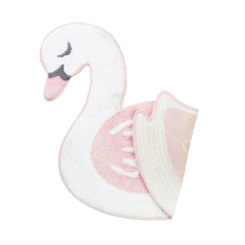 Sass & Belle Freya Swan Shaped Nursery Rug Mat Bedroom Playroom Carpet Home Deco