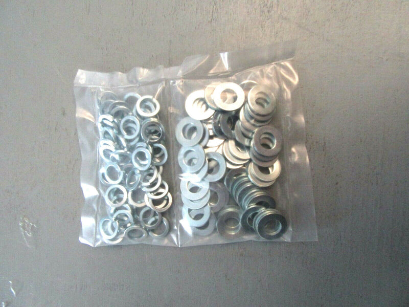 Pack 100 M6 and 6mm flat form A Thick Washers and Spring Splitlock Washer Mix