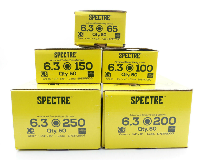 Spectre Landscape Screws Timber Sleeper Decking Fencing Fixing Hex Head 50 Pack
