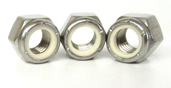 1/4" 20 TPI UNC A2 STAINLESS NYLOC NUTS IMPERIAL HEX NYLON INSERT NUT