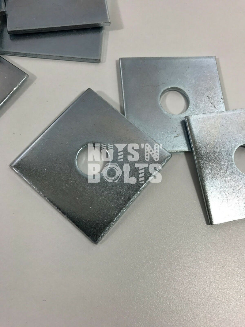 M10 x 50mm x 50mm x 3mm THICK SQUARE PLATE WASHERS ZINC PLATED