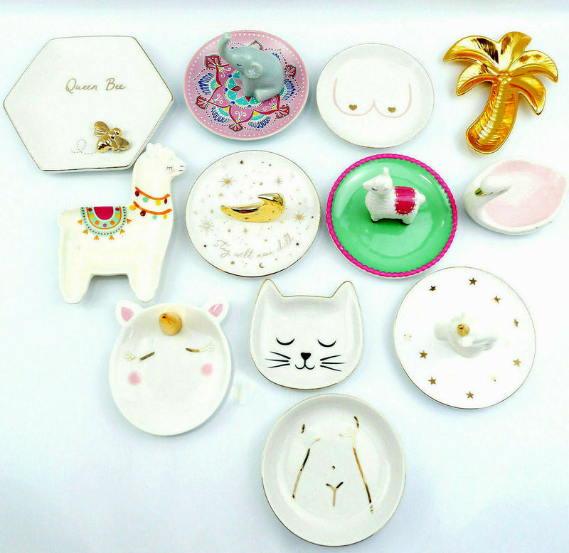 Ceramic Trinket Dish Holders Jewellery Key Rings Earring Coin Home Gift Ornament