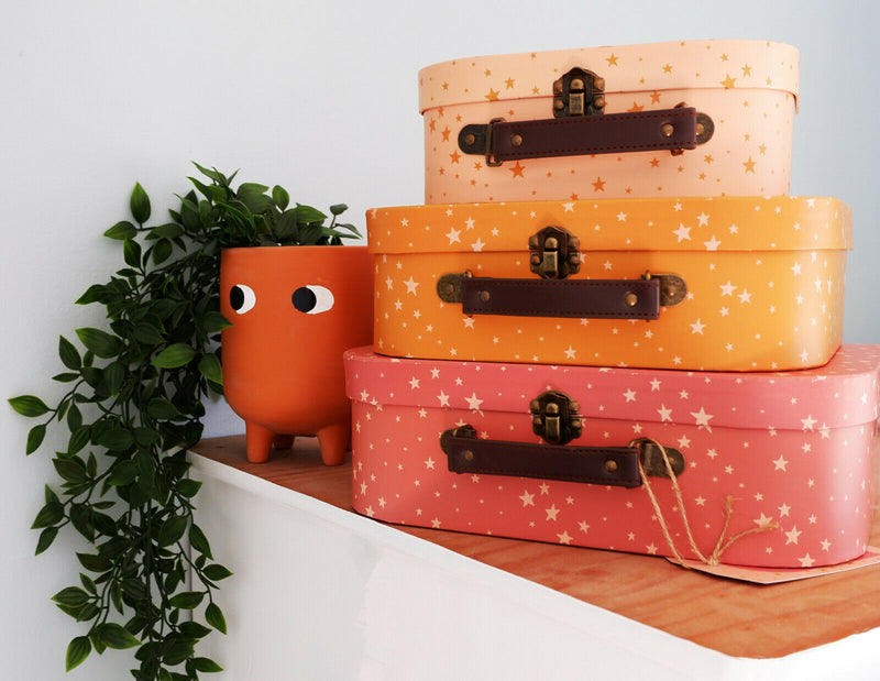 Sass & Belle Set of 3 Little Stars Suitcases Kid Storage Boxes Decorative Cases