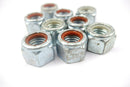 Pack of 10, 5/8" UNC Coarse Thread Nyloc Nuts , bright zinc plated, 15/16"AF