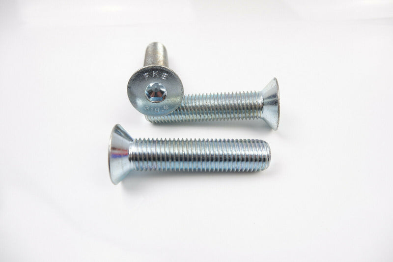 M20, 10.9 GRADE ZINC COUNTERSUNK CSK SOCKET CAPS SCREWS, ALLEN KEY BOLTS HEX