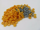 100 Pack Number Plate Plates Metal Screws & Yellow Caps