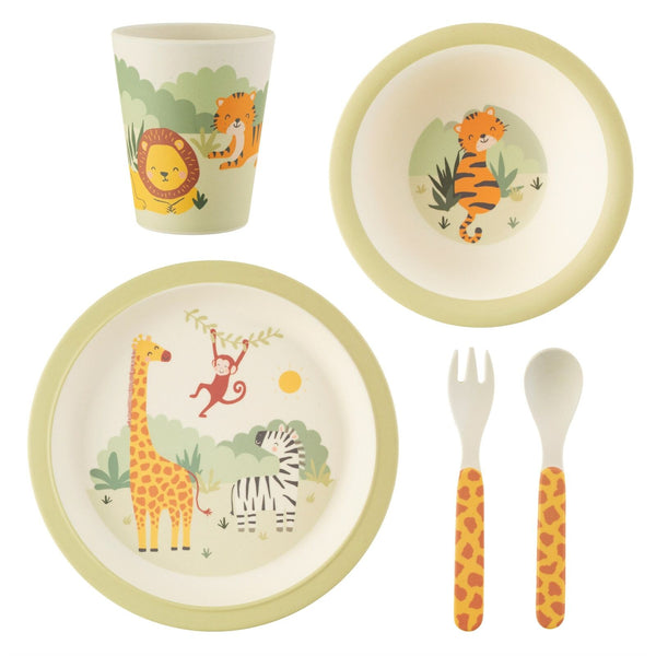 Sass & Belle Baby and Child Savannah Safari Bamboo Tableware 5pc Set